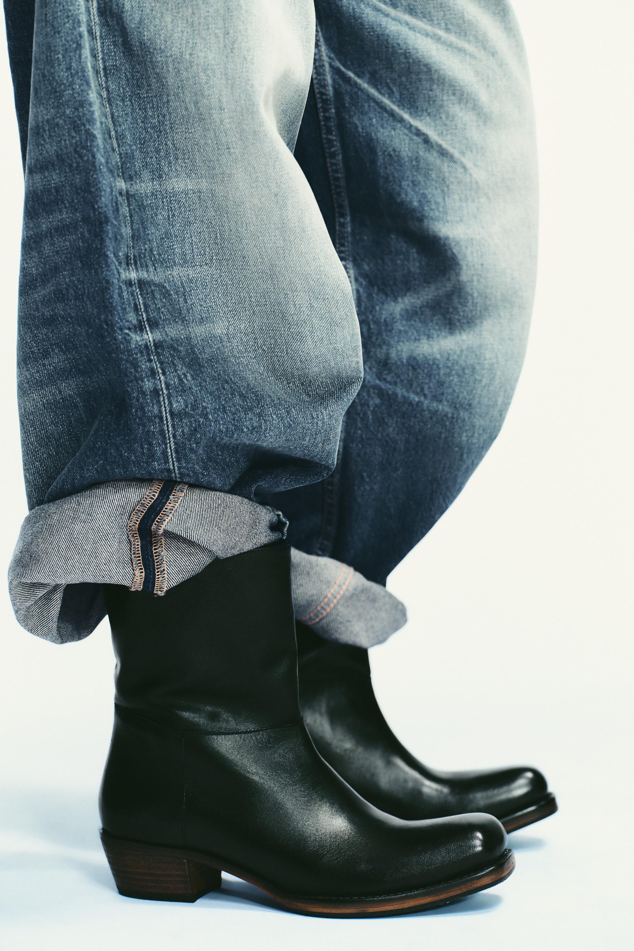 BOTTINES COW-BOY EN CUIR